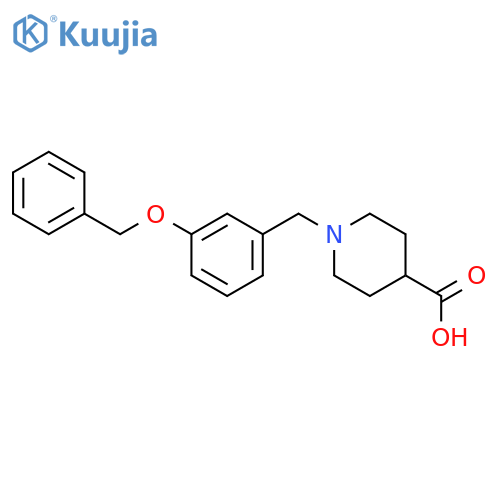 1-[3-(Benzyloxy)benzyl]-4-piperidinecarboxylic acid structure