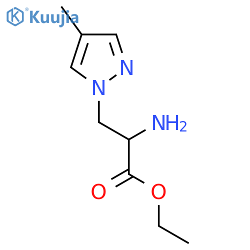 ethyl 2-amino-3-(4-methyl-1H-pyrazol-1-yl)propanoate structure