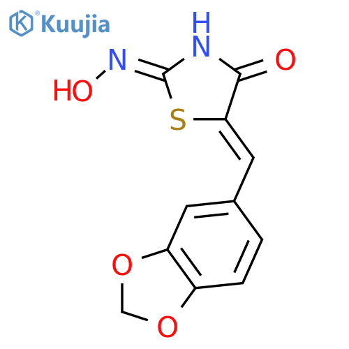 5-(E)-1,3-Benzodioxol-5-ylmethylidene-2-(hydroxyamino)-1,3-thiazol-4(5H)-one structure