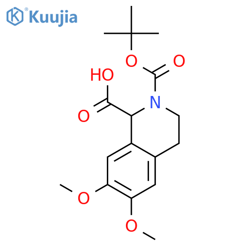 6,7-dimethoxy-2-[(2-methylpropan-2-yl)oxycarbonyl]-3,4-dihydro-1h-isoquinoline-1-carboxylic Acid structure