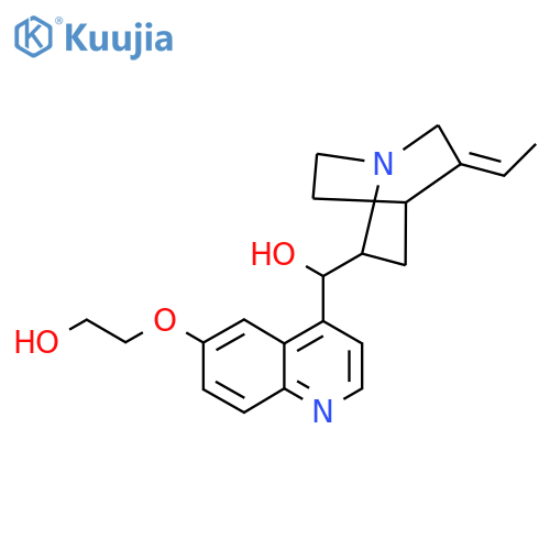 (3Z)-6'-(2-hydroxyethoxy)-1',3-didehydro-1',11-dihydrocinchonan-9-ol structure
