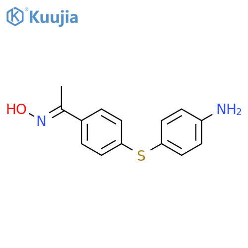 (1E)-1-{4-[(4-aminophenyl)sulfanyl]phenyl}ethanone oxime structure