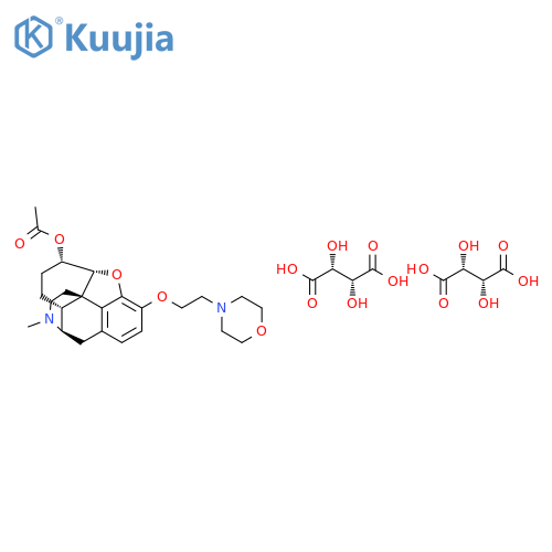 (5alpha,6alpha)-17-methyl-3-(2-morpholin-4-ylethoxy)-4,5-epoxymorphinan-6-yl acetate bis(2,3-dihydroxybutanedioate) (salt) structure