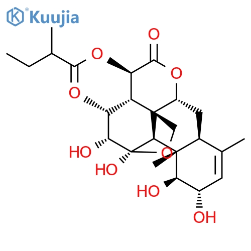 Picras-3-en-16-one,11,20-epoxy-1,2,11,12-tetrahydroxy-15-(2-methyl-1-oxobutoxy)-, (1b,2a,11b,12a,15b)- structure