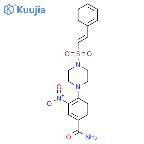 3-Nitro-4-[4-(2-phenylethenesulfonyl)piperazin-1-yl]benzamide structure