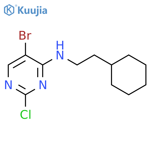 4-PYRIMIDINAMINE, 5-BROMO-2-CHLORO-N-(2-CYCLOHEXYLETHYL)- structure
