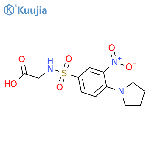 2-[3-nitro-4-(pyrrolidin-1-yl)benzenesulfonamido]acetic acid structure
