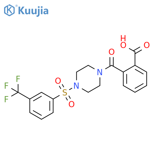 2-{4-3-(trifluoromethyl)benzenesulfonylpiperazine-1-carbonyl}benzoic acid structure