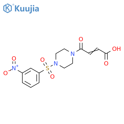 4-[4-(3-nitrophenyl)sulfonylpiperazin-1-yl]-4-oxo-but-2-enoic acid structure