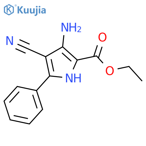 Ethyl 3-amino-4-cyano-5-phenyl-1H-pyrrole-2-carboxylate structure