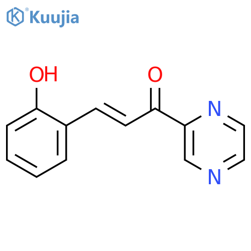 2-Propen-1-one, 3-(2-hydroxyphenyl)-1-pyrazinyl-, (2E)- structure