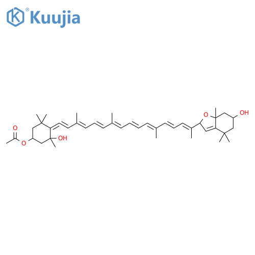 β,β-Carotene, 3-(acetyloxy)-6,7-didehydro-5',8'-epoxy-5,5',6,8'-tetrahydro-3',5-dihydroxy-, (3S,3'R,5S,5'R,6R,8'S)- (9CI) structure