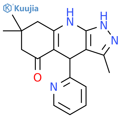 5H-Pyrazolo[3,4-b]quinolin-5-one, 1,4,6,7,8,9-hexahydro-3,7,7-trimethyl-4-(2-pyridinyl)- structure
