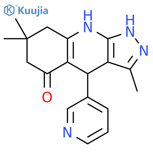 5H-Pyrazolo[3,4-b]quinolin-5-one, 1,4,6,7,8,9-hexahydro-3,7,7-trimethyl-4-(3-pyridinyl)- structure