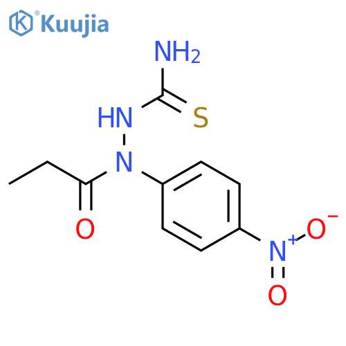 Propanoic acid, 2-(aminothioxomethyl)-1-(4-nitrophenyl)hydrazide structure
