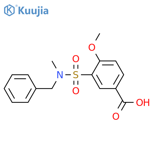 3-benzyl(methyl)sulfamoyl-4-methoxybenzoic acid structure