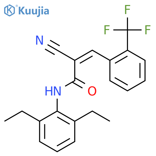 2-cyano-N-(2,6-diethylphenyl)-3-[2-(trifluoromethyl)phenyl]prop-2-enamide structure