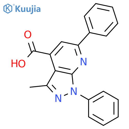 1H-Pyrazolo[3,4-b]pyridine-4-carboxylic acid, 3-methyl-1,6-diphenyl- structure