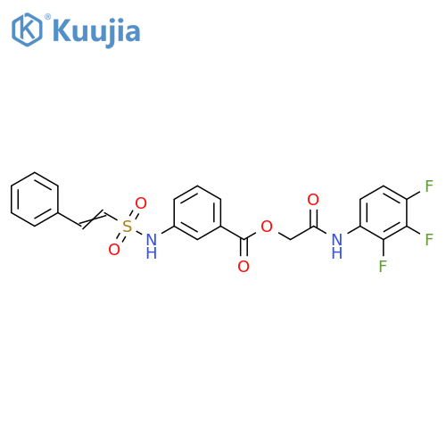 2-Oxo-2-[(2,3,4-trifluorophenyl)amino]ethyl 3-[[(2-phenylethenyl)sulfonyl]amino]benzoate structure