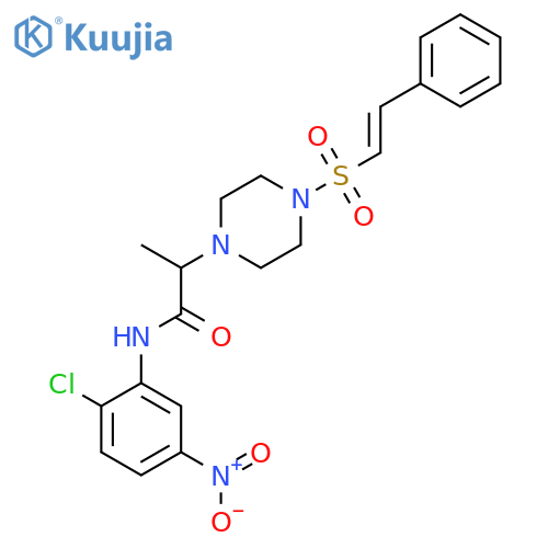 N-(2-chloro-5-nitrophenyl)-2-[4-(2-phenylethenesulfonyl)piperazin-1-yl]propanamide structure