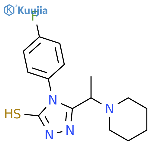 4-(4-Fluorophenyl)-5-1-(Piperidin-1-Yl)Ethyl-4h-1,2,4-Triazole-3-Thiol structure