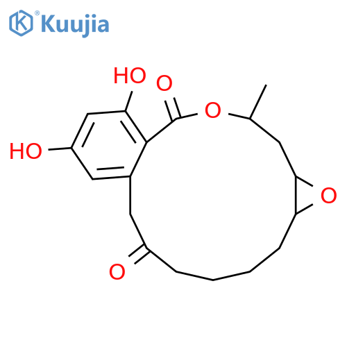 2H-Oxireno[e][2]benzoxacyclotetradecin-6,12(3H,7H)-dione,1a,4,5,14,15,15a-hexahydro-9,11-dihydroxy-14-methyl-, (1aS,15aS)- structure