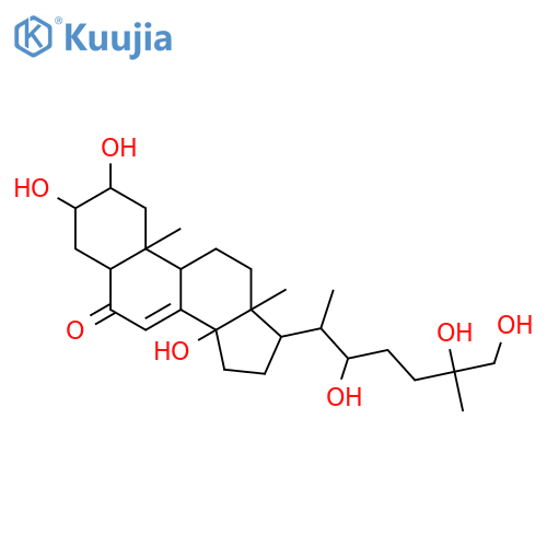(2beta,3alpha,5beta,22R)-2,3,14,22,25,26-Hexahydroxycholest-7-en-6-one structure