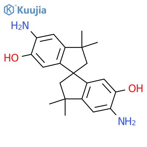 6,6'-diamino-1,1,1',1'-tetramethyl-3,3'-spirobi[2H-indene]-5,5'-diol structure