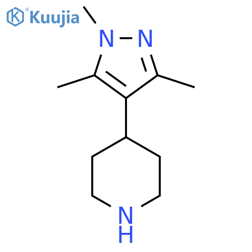 4-(trimethyl-1H-pyrazol-4-yl)piperidine structure
