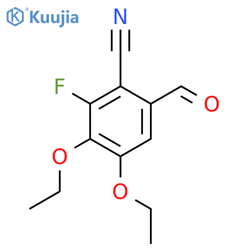 Benzonitrile, 3,4-diethoxy-2-fluoro-6-formyl- structure