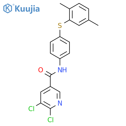 5,6-dichloro-N-{4-[(2,5-dimethylphenyl)sulfanyl]phenyl}pyridine-3-carboxamide structure