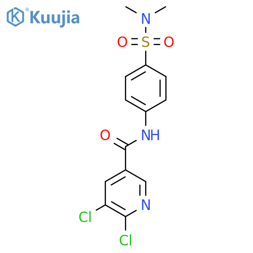 5,6-dichloro-N-[4-(dimethylsulfamoyl)phenyl]pyridine-3-carboxamide structure