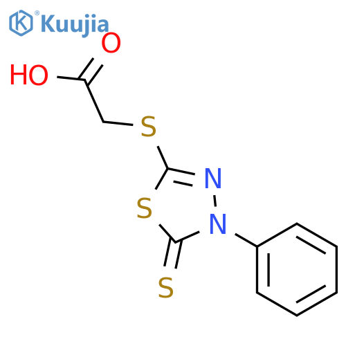 2-(4-Phenyl-5-sulfanylidene-4,5-dihydro-1,3,4-thiadiazol-2-yl)sulfanylacetic Acid structure