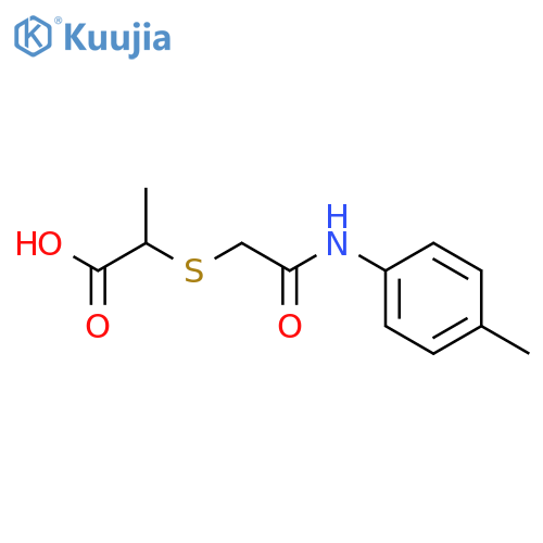 2-({(4-methylphenyl)carbamoylmethyl}sulfanyl)propanoic acid structure