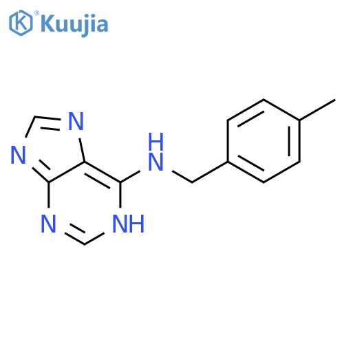 N-(4-methylphenyl)methyl-7H-purin-6-amine structure
