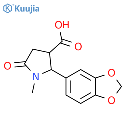 2-(Benzo[d][1,3]dioxol-5-yl)-1-methyl-5-oxopyrrolidine-3-carboxylic acid structure