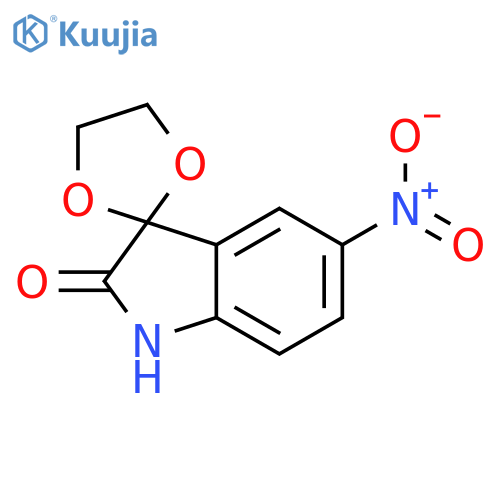 SPIRO[1,3-DIOXOLANE-2,3'-[3H]INDOL]-2'(1'H)-ONE, 5'-NITRO- structure