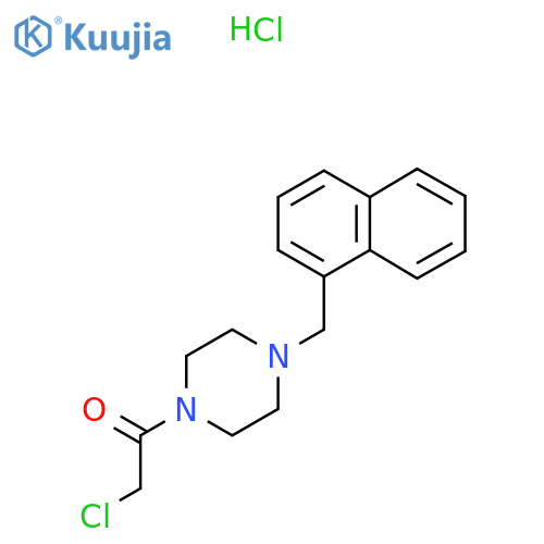 2-Chloro-1-[4-(naphthalen-1-ylmethyl)piperazin-1-yl]ethanone;hydrochloride structure