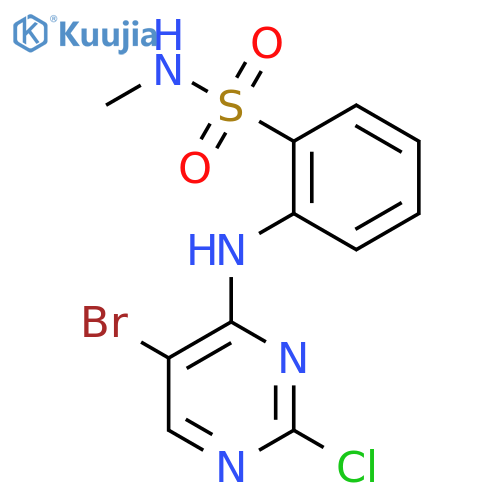 2-(5-Bromo-2-chloro-pyrimidin-4-ylamino)-N-methyl-benzenesulfonamide structure