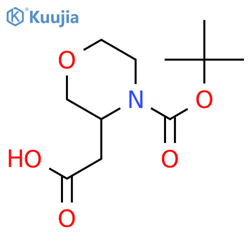 2-[(3R)-4-[(tert-butoxy)carbonyl]morpholin-3-yl]acetic acid structure