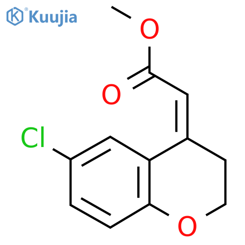 methyl 2-(4Z)-6-chloro-3,4-dihydro-2H-1-benzopyran-4-ylideneacetate structure