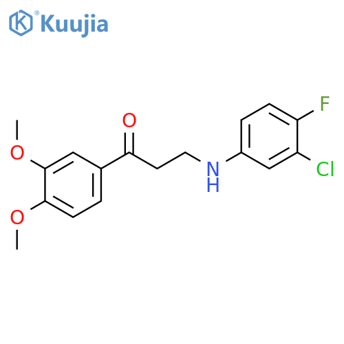 3-(3-CHLORO-4-FLUOROANILINO)-1-(3,4-DIMETHOXYPHENYL)-1-PROPANONE structure