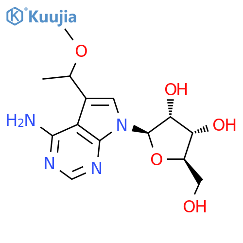 5-(1-methoxyethyl)-7-(beta-D-ribofuranosyl)-7H-pyrrolo[2,3-d]pyrimidin-4-amine structure