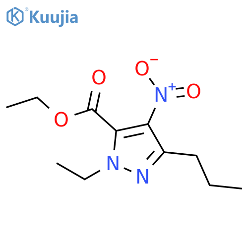 1H-Pyrazole-5-carboxylicacid, 1-ethyl-4-nitro-3-propyl-, ethyl ester structure