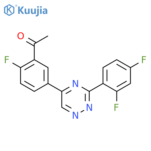 Ethanone, 1-[5-[3-(2,4-difluorophenyl)-1,2,4-triazin-5-yl]-2-fluorophenyl]- structure
