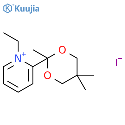 Pyridinium, 1-ethyl-2-(2,5,5-trimethyl-1,3-dioxan-2-yl)-, iodide structure
