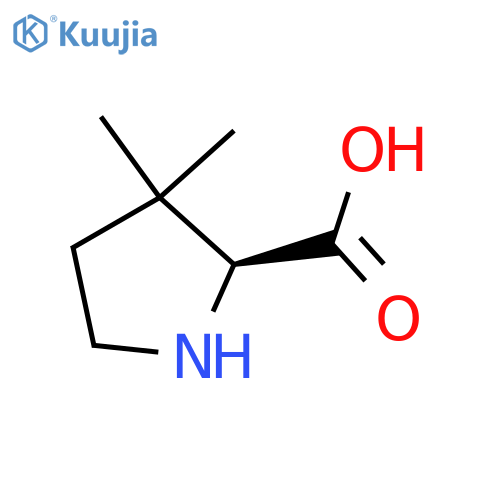 (2S)-3,3-dimethylpyrrolidine-2-carboxylic acid structure