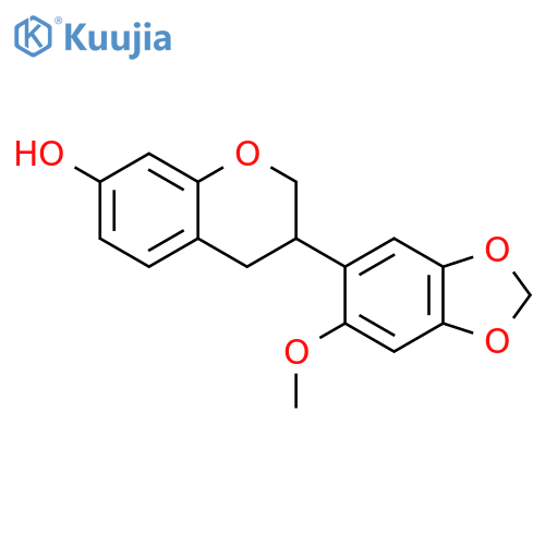 3-(6-methoxy-1,3-benzodioxol-5-yl)-3,4-dihydro-2H-chromen-7-ol structure