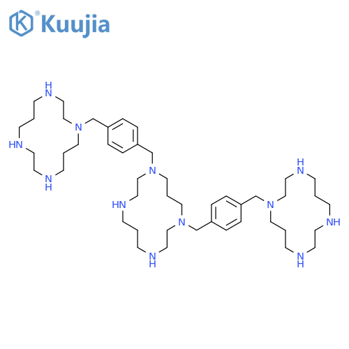 1,11-bis(4-((1,4,8,11-tetraazacyclotetradecan-1-yl)methyl)benzyl)-1,4,8,11-tetraazacyclotetradecan structure