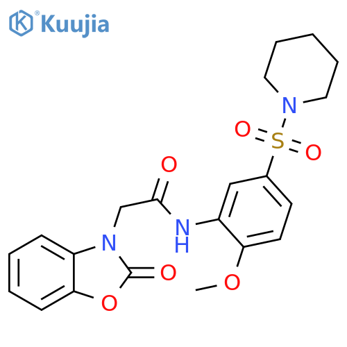 3(2H)-Benzoxazoleacetamide, N-[2-methoxy-5-(1-piperidinylsulfonyl)phenyl]-2-oxo- structure
